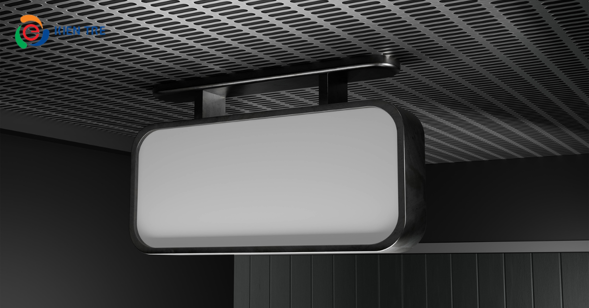 Mẫu hộp đèn hút nổi mặt tiền hiện đại