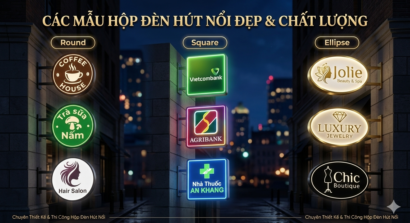Tổng hợp các mẫu hộp đèn hút nổi đẹp tphcm