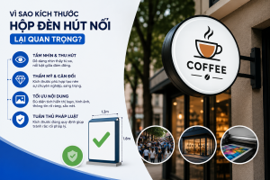 Kích thước hộp đèn hút nổi